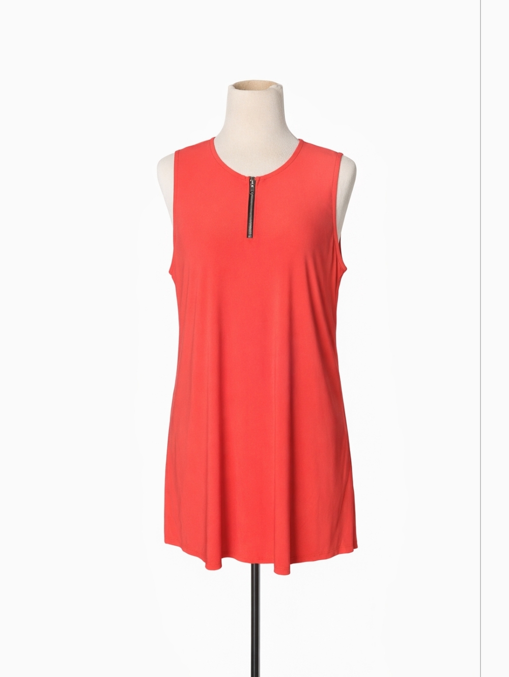 Joseph Ribkoff Sleeveless Coral Top with Zipper Detail